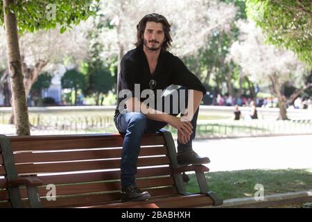 Spanish actor Yon Gonzalez poses during `Matar el Tiempo´ film premiere in Madrid, Spain. May 27, 2015. (ALTERPHOTOS/Victor Blanco) Stock Photo